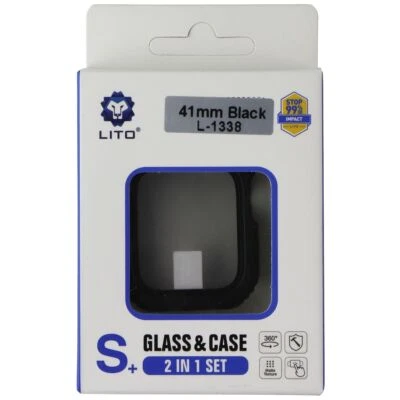 Lito S+ Glass & Case (2 in 1 Set) for Apple Watch Series 7 (41mm) - Black Rugged - Image 1 of 2