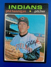 1971 topps baseball #211 Phil Hennigan Cleveland Indians NM/MT (OC)
