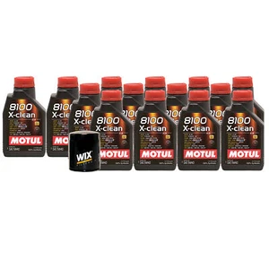14L Motul 8100 X-CLEAN 5W40 Wix Filter Motor Oil Change Kit API SN - Picture 1 of 1