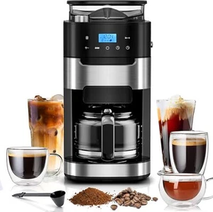 10-Cup Digital Drip Coffee Maker ,Built-In Grinder, Programmable,12-Hour Timer, - Picture 1 of 8
