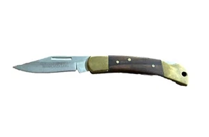 Winchester 3.5” Brass Folder Lockback Pocket Knife /Dark Finish - Picture 1 of 5