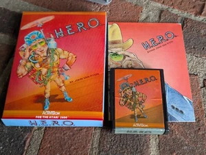 Authentic Atari 2600 Hero H.E.R.O. Cart & Manual w/ Nice Repro Box - Picture 1 of 3
