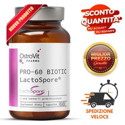 OSTROVIT Fermenti Lattici Probiotici LactoSpore ®-- 60 Capsule Acido Resistenti Intestino