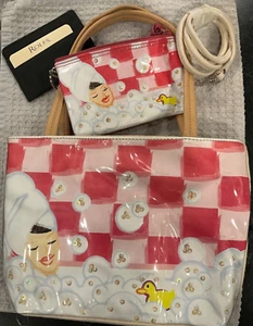 Rare Vtg Rolfs "Bubble Bath" Purse & Leather Coin Purse 3 pc Set Never Used - Picture 1 of 1
