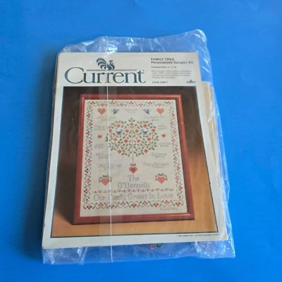 Muestreador Personalizado Árbol Familiar Current 5366-7 Nuevo Sellado 11 x 14" Punto de Cruz Foto 1 de 4