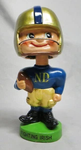 Rare Vintage 1960 Notre Dame Fighting Irish Nodder Bobblehead Toes Up Green Base - Picture 1 of 8