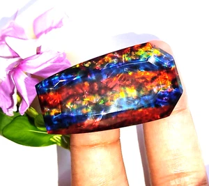 Ammolita natural de 64,60 quilates A + ópalo de lujo - como doblete orgánico rara piedra preciosa suelta - Imagen 1 de 9