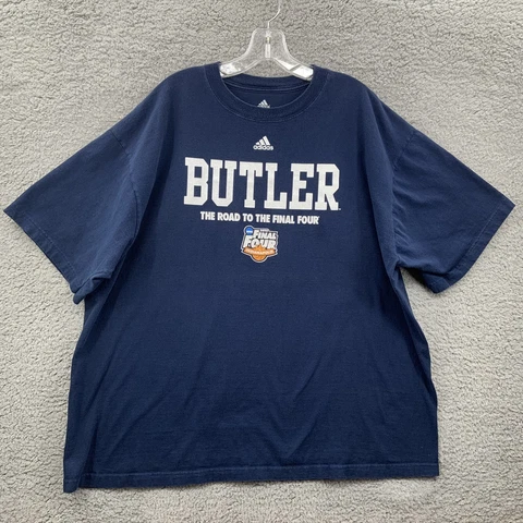 Butler Bulldogs Shirt Mens 2XL Blue Tee Final Four College Basketball Adidas Cover