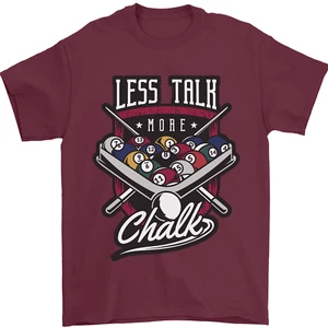 Less Talk More Chalk Funny 9-Ball Pool Mens T-Shirt 100% Cotton - Picture 1 of 106