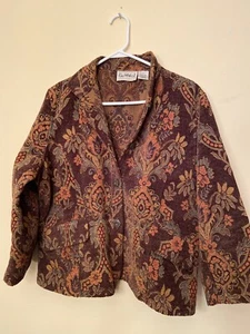 Vintage Flashback Floral Tapestry Blazer/Jacket XL BOHO EUC - Picture 1 of 5