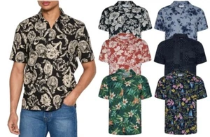 Men's Old Navy Short Sleeve Hawaiian Shirt Summer Holiday Tee Beach Top RRP £65 - Picture 1 of 37
