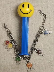 Vintage M&Ms Candy Character Adjustable Charm Bracelet Stainless Steel Ms. Brown - Picture 1 of 6