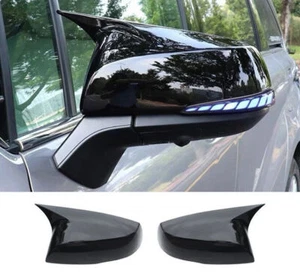 For Toyota Sienna 21-2024 Black Ox Horn Rear View Mirror Moulding Trim Cover 2P - Imagen 1 de 4