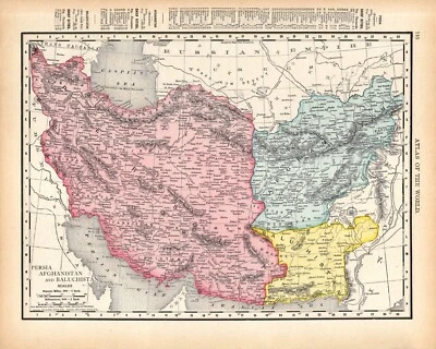 1910 Antique AFGHANISTAN & PERSIA Map Vintage Map of Iran Pakistan 1602 - Image 1 of 4