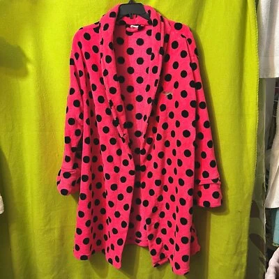 Victoria’s Secret ROSA Felpa Lunares Bata Ropa de Dormir M/L Piel Neón Difuso 2015 Foto 1 de 4