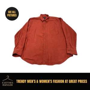 L.L. Bean Flannel Shirt Men’s 2XL Rust Chevron Long Sleeve 100% Cotton 7666 - Picture 1 of 9