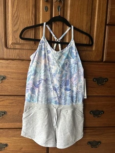 Ivivva Lululemon Girls 14 Romper Shorts Camp Hardly Wait Grey And Multi, NWT - Picture 1 of 11