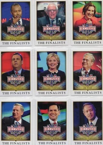 TRADING CARD LOT-DECISION 2016-12 CARDS-THE FINALISTS-SANDERS+CLINTON+CHRISTIE - Picture 1 of 4