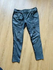 Women's Helmut Lang Navy Leather Lambskin Skinny Pants Leggings size 2 Designer - Picture 1 of 8