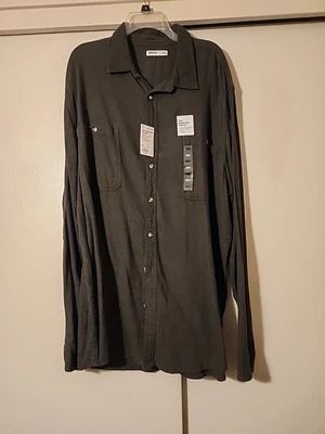 Sonoma The Super Soft Solid Green Flannel Shirt Size 3XLT  *NWT* - Image 1 of 4