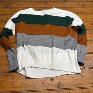 Suéter para mujer SHEIN Curve 0XL bloques de color a rayas manga larga - Imagen 1 de 4