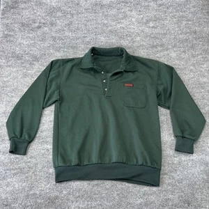 Vintage Windbreaker Brand Heavy Dury Men's Long sleeve Polo Shirt Size ? Green - Picture 1 of 8