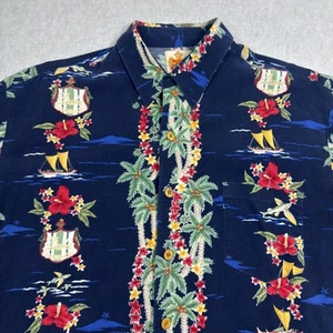 Vintage Duke Kahanamoku Hawaiian Shirt Mens Size Large Floral Print - Picture 1 of 8
