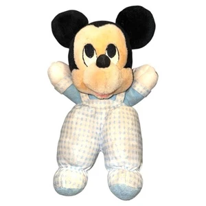 Dakin Baby Mickey Mouse Plush Disney 1995 Blue Check Big Bottom Eyes - Picture 1 of 4