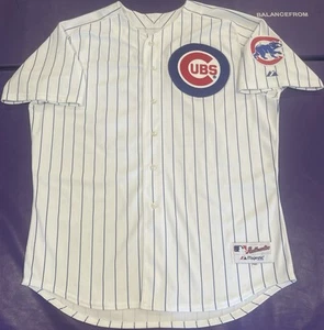 Authentic Edmonds #00 Chicago Cubs Majestic On-Field Home Pinstripe Jersey 52 - Picture 1 of 7