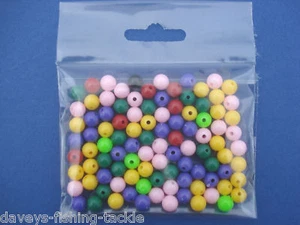 100 MIXED 4mm RIG BEADS SEA COARSE FISHING LINE BRAID BAIT LEDGER FLOAT STOPS - Picture 1 of 1