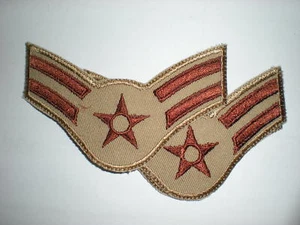 USAF DESERT DCU A1C RANK -TAGLIA INTERA-1 COPPIA-TAGLIO BORDATO - Foto 1 di 1