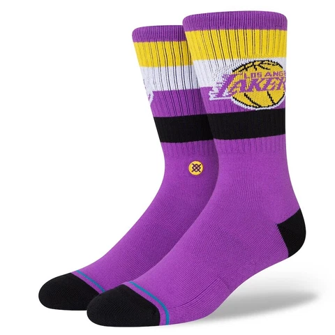 Men's Los Angeles Lakers NBA Basketball Stance Stripe Crew Socks - Size Large Cover