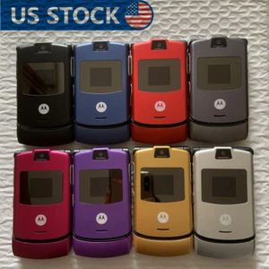 Motorola RAZR V3 Flip Bluetooth GSM 850 /900 /1800 /1900 Unlocked Mobile Phone - Picture 1 of 31