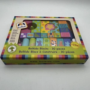 Boikido 30 Colorful Handmade Wood Building Blocks +24 Months New - Picture 1 of 5