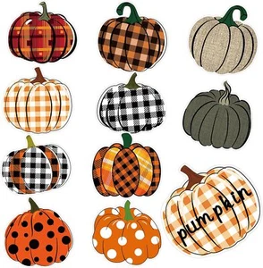 100 PZ Ritagli di Carta Zucca Autunno Bufalo Plaid Ritagli di Zucca Raccolta Autunnale - Foto 1 di 7