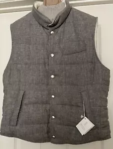 New Mens Brunello Cucinelli Reversible Linen/Wool Vest. Size L - Picture 1 of 14