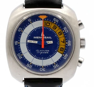 Memosail Regatta Yachttimer Hand Wind Chronograph 37mm Steel 70's Men's Watch - Picture 1 of 6