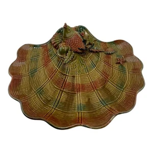 Seashell Decorative Plate Clam Shell Fish And Sea Creatures 13” Wide - Picture 1 of 8