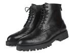 Black Chic  Wingtip Leather Combat Military Ankle Boots Men's Oxfords Shoes New