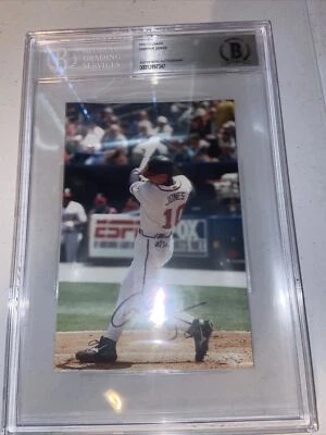 Chipper Jones Signed 4x6 Photo Atlanta Braves Beckett BAS Authentic Auto 🔥 - Image 1 of 4