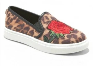 Steve Madden Stevies Kids Girls #mycreww Leopard Flower Slip-On Sneakers NWT - Picture 1 of 3