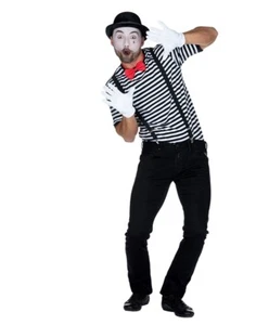 Camicia ad anello manica corta COSTUME PANTOMIMA BIANCO E NERO - Foto 1 di 1