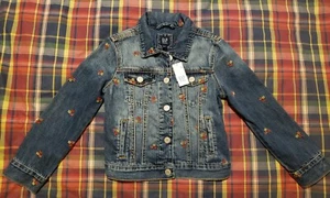 NEW GAP kids girls denim floral embroidered jacket size S (6-7Y) - Picture 1 of 3