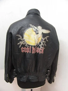 VINTAGE LEATHER MOTORCYCLE PUNK JACKET SIZE M - Picture 1 of 15