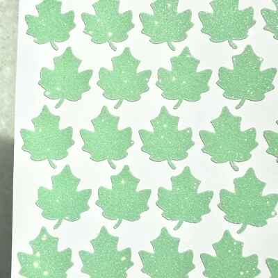 Glitter Leaf Stickers! - Choose a Size & Color - Cute & Sparkly for Fall Crafts - Image 1 of 3