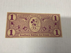 1930’s 1 Cent South Dairies Mickey Mouse Cones Dollar Coupon - Bild 1 von 8