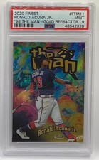 2020 Finest Ronald Acuna Jr. '98 The Man Gold Refractor 4/50 Mint PSA 9 Braves