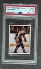 1981- 82.  OPC  Sticker.  Jari Kurri.   rookie    #211       PSA 6