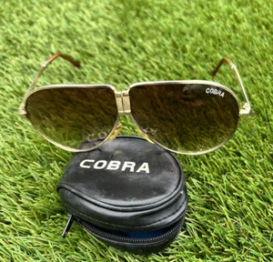 Occhiali da sole da aviatore pieghevoli vintage Cobra con custodia - Foto 1 di 6