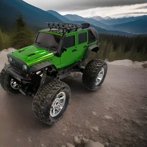RC New Bright 1/10 Jeep Wrangler BIG Wheels Built-in Battery Control 4X4 Tested - Picture 1 of 16
